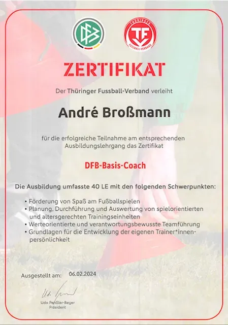 Herzlichen Glückwunsch Andrè Broßmann !