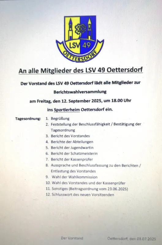 Einladung zur Wahlversammlung