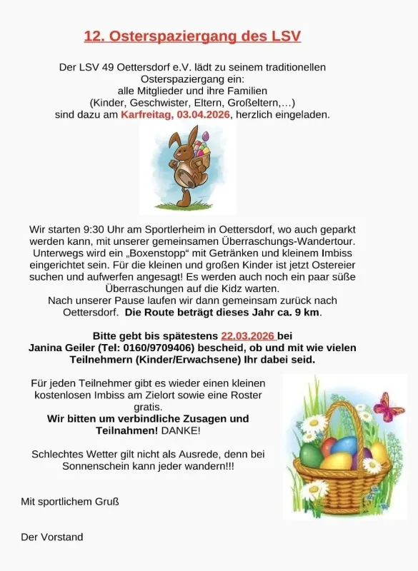 12.Osterspaziergang des LSV