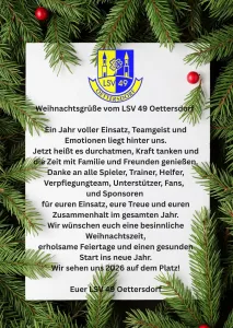 Weihnachtsgrüße vom LSV 49 Oettersdorf